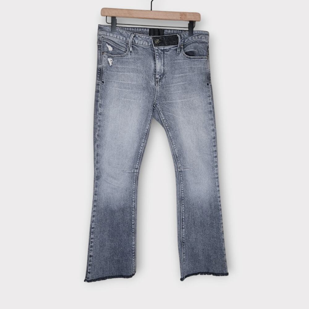 RtA Gray Distressed Bootcut Stacked Denim Frayed Hem Grunge Mens 30